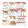 Funnymoom 426 Pcs Strawberry Baby Shower Games Set, 8 Games with Bingo