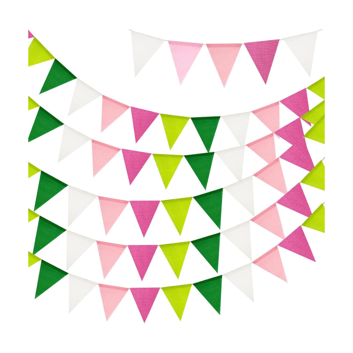 G2PLUS Pre-Strung Triangle Pennant Banner Decorative Flag Garland 60PCS