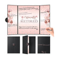 Retirement Party Decorations, Large Retird Card Signing Farewell Party Decorations Happy Retirement Guest Book Creative retirement Card for Men Women (Black Rose Gold)