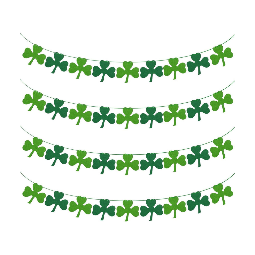 MARFOREVER 4 Pcs Felt Shamrock Banner St Patrick's Day Decorations