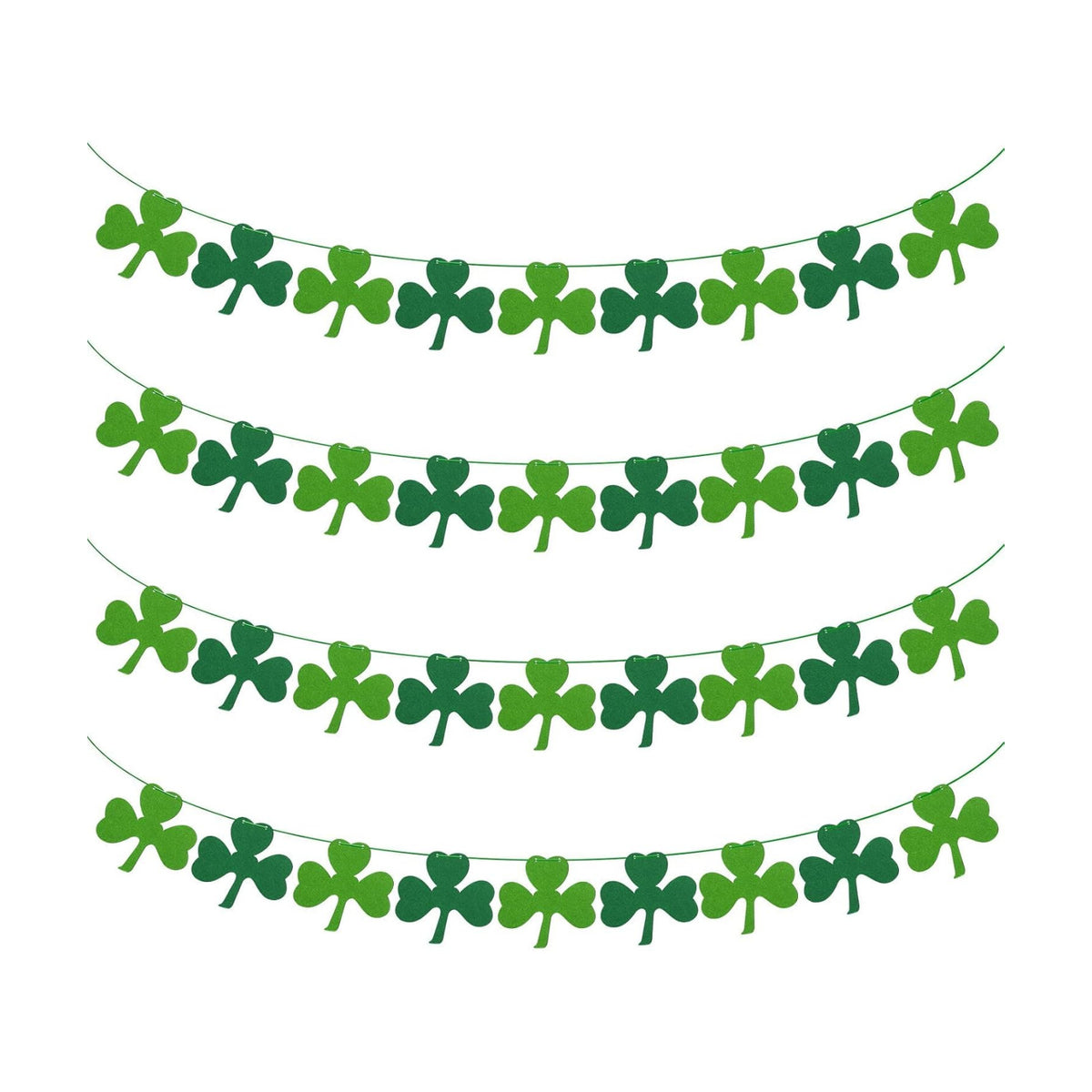 MARFOREVER 4 Pcs Felt Shamrock Banner St Patrick's Day Decorations