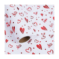 Foil Hearts Wrapping Paper Roll, Sliver Red Heart Mini Roll 17inx16.5ft-Luxury Gift Wrap for Valentine's Day,Anniversary, Mom's Mother Birthday, Wedding Party Bridal, Holiday,Wife,Girlfriend,Women