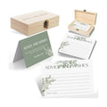Eucalyptus Advice and Wishes for the Mr and Mrs, 60 Pack Wedding Cards with Keepsake Box for Bridal Shower