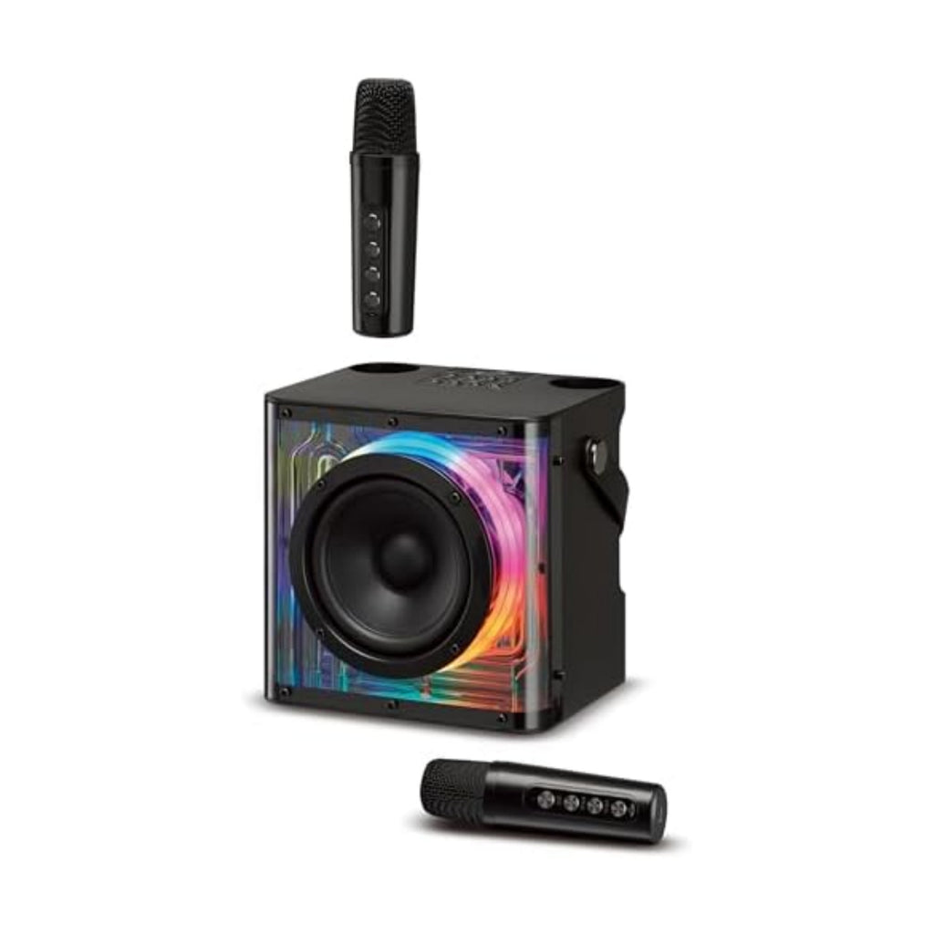 iLive Bluetooth Karaoke Machine with 2 Wireless Microphones & LED Lights