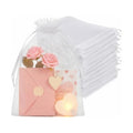 Crweety 50PCS Organza Bags 8x12 Large White Mesh Bags Drawstring Gift Bag Pouches for Wedding Favors Goodie Sachet Jewelry, Sheer Treat Bag Bulk for Birthday Baby Bridal Shower Graduation Party