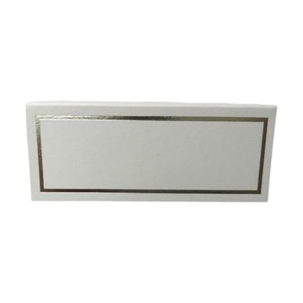 Place Cards Pack of 100 Premium Tent Name Place Cards for Table Setting with Silver Foil Border 2x3.5 inches - Perfect for Weddings, Banquets Dinner Parties and any other Events