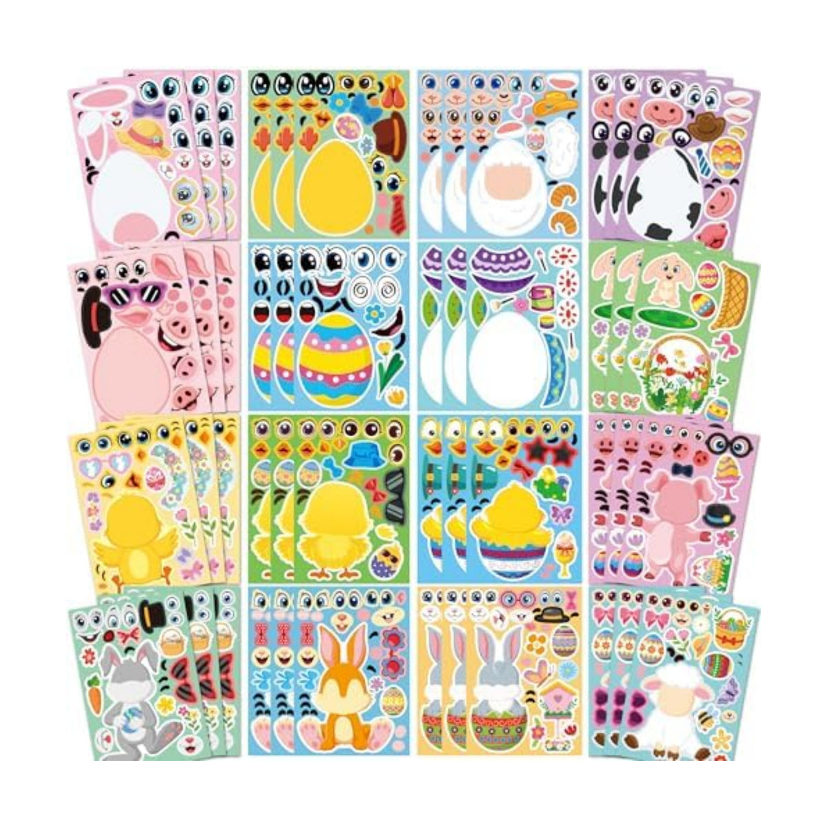48 Sheets Easter Stickers for Kids Toddlers Crafts Party Favors