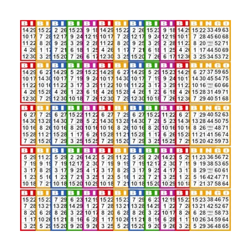 Harloon 2000 Sheets Disposable Bingo Game Cards, Bright Color