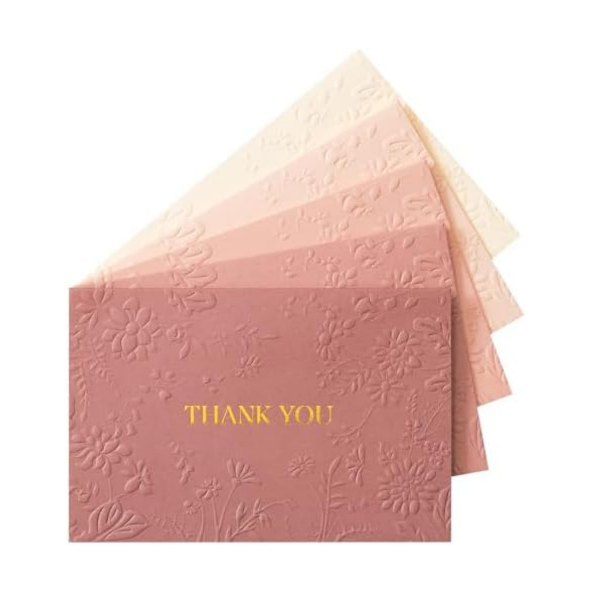Crisky Pink Wedding Thank You Cards with Envelopes(Dusty Rose),50 Pack Embossed Floral Thank You Cards for Bridal Shower, Baby Shower, Small Business, Graduation Party Favors Decorations