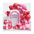 Red and Pink Valentine's Day Balloons Arch Kit Garland, 131Pcs Pink and Red Balloons Arch Different Size for Girls Anniversary Birthday Wedding Valentines Day Party