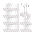 100 Pcs Cube Base Memo Clip Holder with Alligator Clip, White