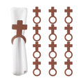 APTWOW Wooden Easter Napkin Rings Set of 12 - Christian Cross Napkin Holder, Spring Farmhouse Napkin Rings for Birthday Wedding Party Banquet Table Decor