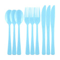 Kochorie 300 Pcs Light Blue Plastic Silverware, Disposable Plastic Utensils