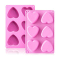 HKNMTT Heart Silicone Molds Valentine's Day for Baking Cake Chocolate Cocoa Bomb, Love Shaped Jello Chocoflan Oreo Moulds, 6 Cavity 2 Pack Soap Craft Oven Safe DIY Handmade Gift Pan
