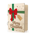 Wooden Christmas Card Keeper Binder Merry Christmas Greeting Card Holder with Rings Xmas Holiday Post Cards Organizer Wood Memories Book for Storage Keepsake Album Photo Notes Gift Winter Past Notes