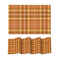 Artoid Mode Orange Striped Check Thanksgiving Vinyl Placemats Set of 4, Heat Resistant Non-Slip Woven Plastic PVC Place Mat for Party Kitchen Dining Decor