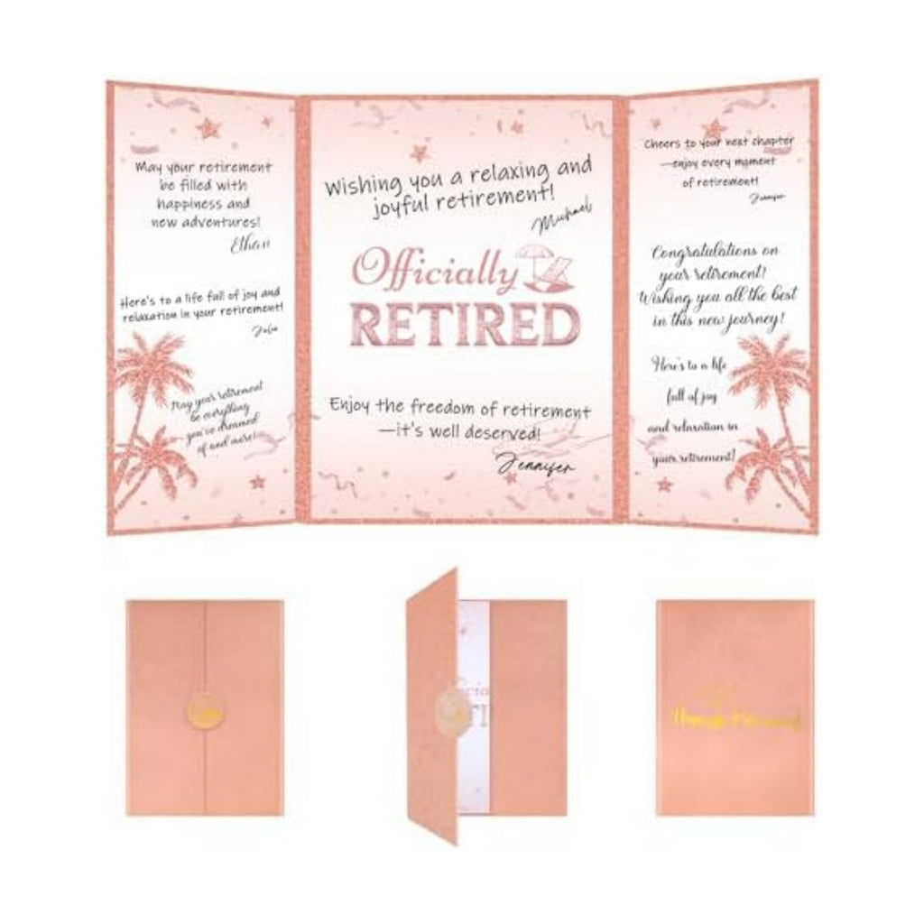 Thboxes Retirement Guest Book Alternative Signing Card, 18 X 12 in, Pink