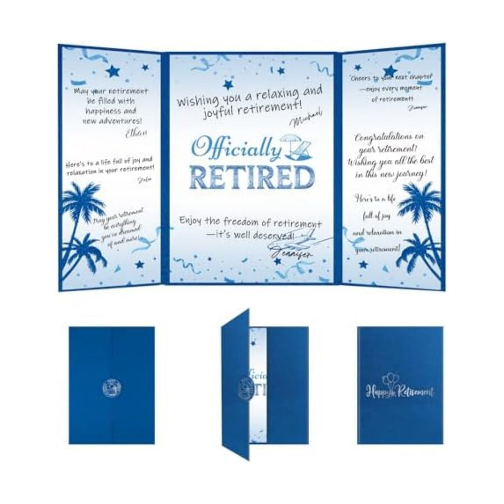 Retirement Guest Book Alternative Signing Board Card, Blue, 18 X 12 In