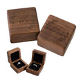 muso wood Vintage Solid Wood Ring Box, Walnut Carved-2pcs