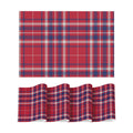 Artoid Mode Red Striped Check Memorial Day Vinyl Placemats Set of 4,Heat Resistant Non-Slip Woven Plastic PVC Place Mats for Party Kitchen Dining Decor
