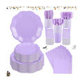 350 Pcs Lavender Plates and Napkins Serve 50, Light Purple Party Supplies
