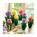 SUNBEAUTY Flower Honeycomb Decor Tulips Table Centerpieces Spring Decoration for Home Office Paper Flower Tulip Honeycomb Decor for Garden Party Mothers Day Decoration Easter Party Birthday Tea Party