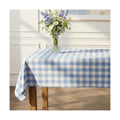 Waterproof Gingham Tablecloth, Checkered Fabric Table Cover for Kitchen Dining, Blue & White Plaid Table Cloth, Rectangle Table Cloth for Indoor Outdoor Use, W60 x L144 in