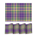 Artoid Mode Purple Striped Check Mardi Gras Vinyl Placemats Set of 4,Heat Resistant Non-Slip Woven Plastic PVC Place Mat for Party Kitchen Dining Decor