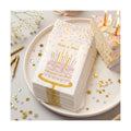 50 Have a Wish Cocktail Napkins 3-ply Sprinkle Happy Birthday Disposable Pastel Paper Confetti Napkins for Holiday Party Supplies (Birthday Cake)
