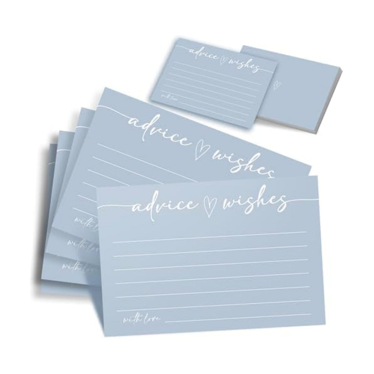 Advice and Wishes Cards for Wedding, Baby Shower, Bridal Shower & Graduation - 60 Fill in the Blank Message Cards - Marriage Advice & Retirement Guest Book Alternative