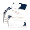 60 Pack Navy Blue Advice and Wishes Cards - Tropical Palm Leaves Design - 250GSM Premium Cardstock for Graduation, Navy Wedding, Nautical Bridal Shower, and Beach Party Decorations