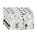 Newspaper Printed Placemats Set of 4, 12x18 Inch Rustic Farmhouse Newspaper Theme Party Bookish Holiday Coffee Table Mats for Party Kitchen Dining Decoration