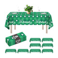 8 Pack Clover Checkered Plastic Tablecloth 54" x 108" Disposable Table Cloths Green St Patricks Day for 6 to 8 Foot Tables Cover for Parties Decorations Supplies (Clover Checkered, Rectangle)