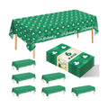 6 Pack Clover Checkered Disposable Plastic Tablecloth 54" x 108" Green Shamrock Party Table Cloths Disposable for 6 to 8 Foot Tables St Patricks Day Party Indoor or Outdoor (Clover Checkered)
