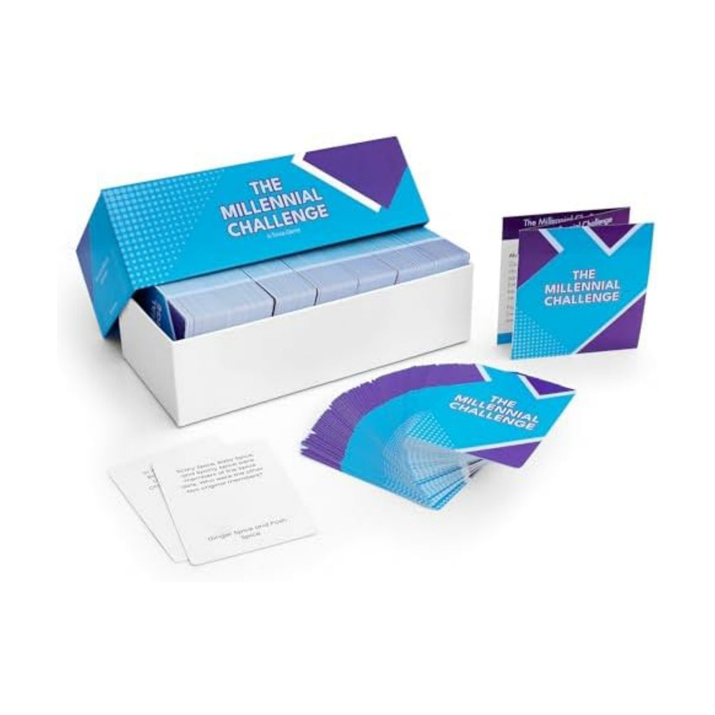 The Millennial Challenge - 90s and 2000s Trivia Game with 600 Trivia Cards - Pop Culture, Trivia Game with Movies, Music, TV Shows - Ideal for Game Night, Christmas, Birthday, or Gift