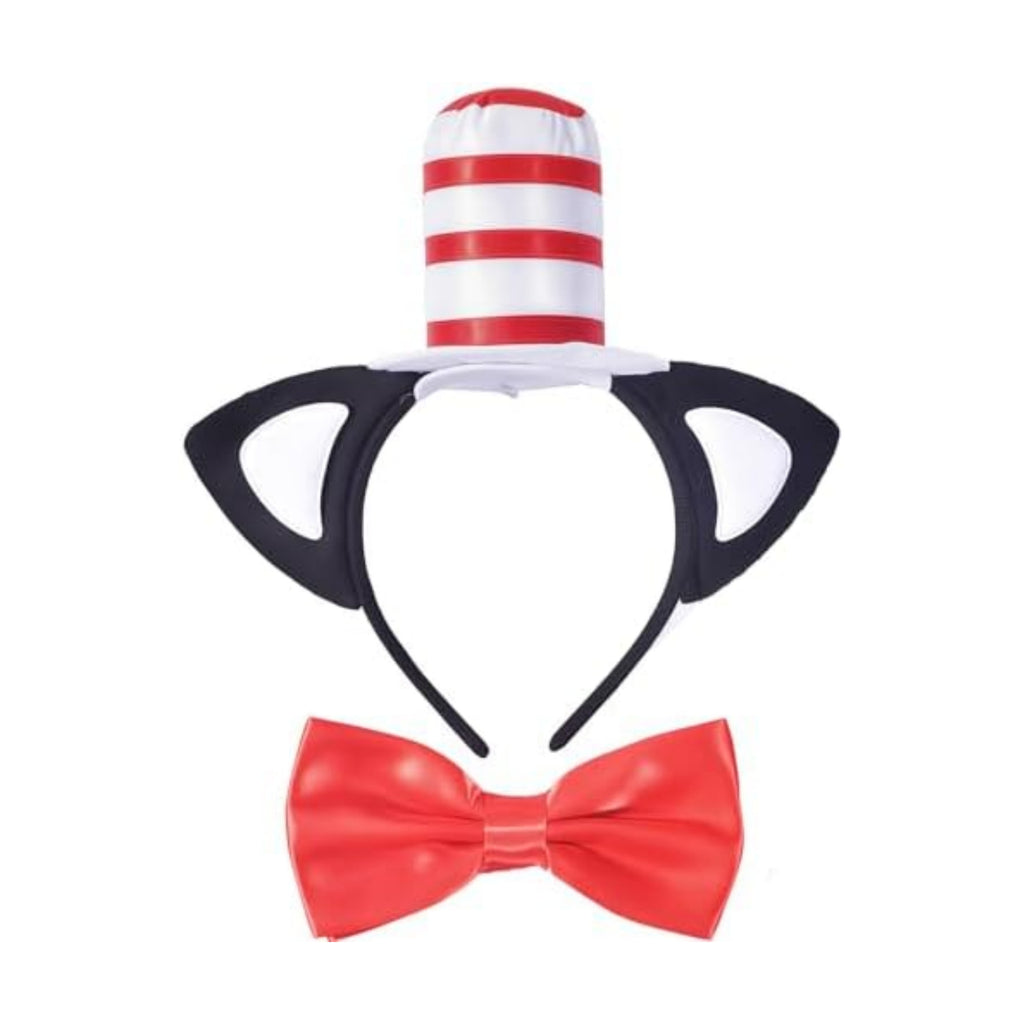 Halloween Red and White Striped Stovepipe Top Hat for Dress Up Adults Women