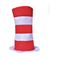 Halloween Red and White Striped Stovepipe Top Hat for Dress Up Adults Women
