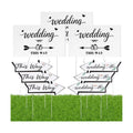9 PCS Wedding This Way Sign Kit,Double Sided Wedding Direction Arrow & Parking signs with Metal Stakes, Wedding Signs for Ceremony,Reception, and Parking Area Outdoor Yard Lawn