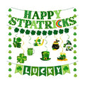 64Pcs St Patricks Day Decorations Kit Shamrock Lucky Banner Garlands Clover Hanging Swirls Irish Decor for Home Saint Patrick Party Table Supplies
