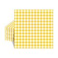 NatNarr 80 Pk Gingham Napkins Yellow Napkins Disposable, 6.5"