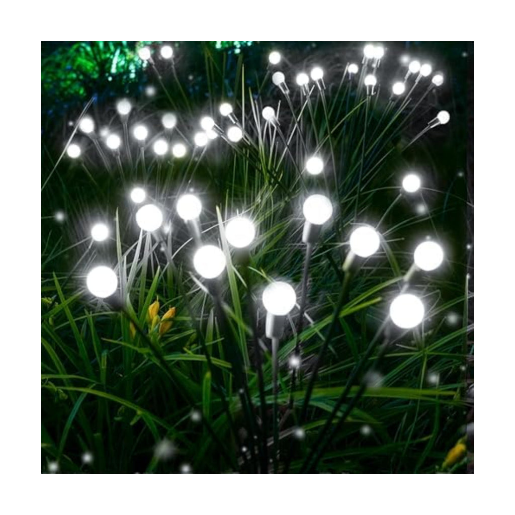 6 Pack Solar Firefly Lights Outdoor Swaying Garden Decor 48 LED Cool White