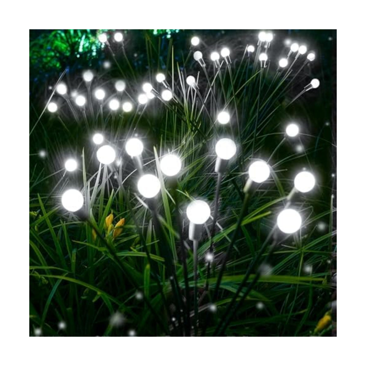 6 Pack Solar Firefly Lights Outdoor Swaying Garden Decor 48 LED Cool White