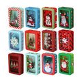 Landhoow 12 Pcs Christmas Cookie Tins with Lids for Gifts Candy,Rectangle