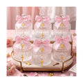 Chuangdi 6 Sets Baptism Favors for Guests Crystal Candy Bowl Gift,Pink