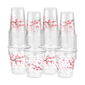 Funnymoom 60 Pack Cherry Blossom Plastic Cups for Party Decorations, 12 oz