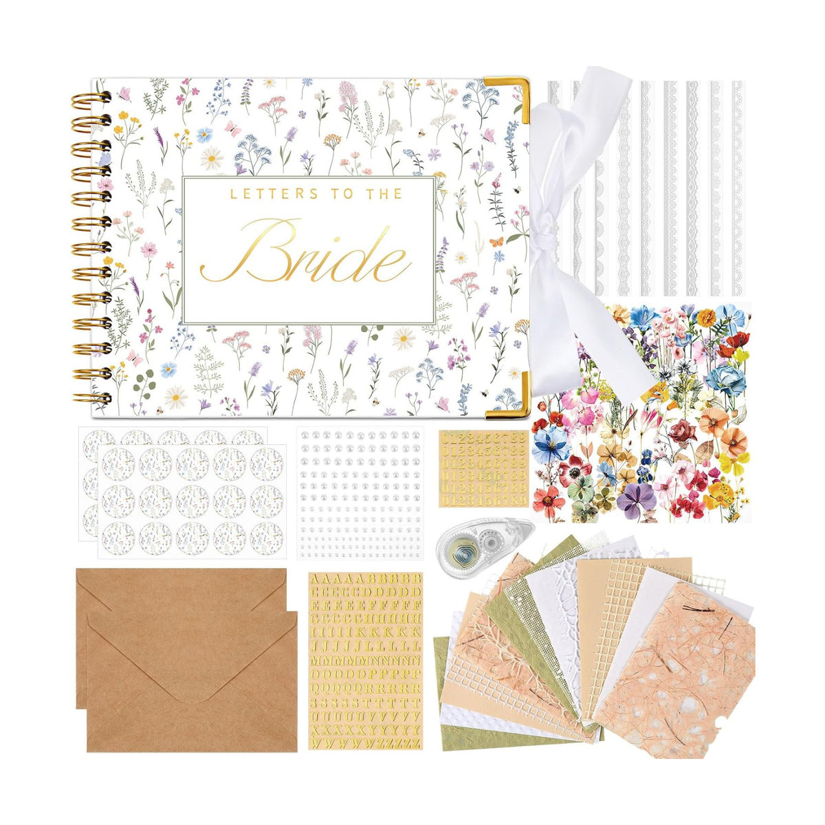 Humyoun Letters to Bride Scrapbook,8.5 X 7 Inch,Wildflower,Colorful