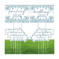 8 Pcs 17 × 8.5" Wedding This Way Directional Parking Signs Road with Stakes Large Double Sided Direction Printed Ceremony Reception Lawn Yard Arrow Sign Exquisite Plastic Rainproof (Blue Flower)