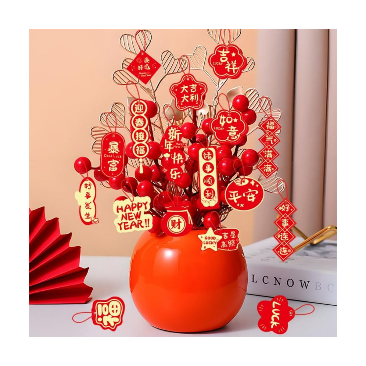 18 Pcs Chinese New Year 2026 Decorations Red Hanging Ornaments, Lunar New Year Chinese Decor Festive Paper Cutouts for Home, Party, Door, Wall, Window & Tree Decorations