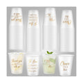 Yungyan 100 Pcs Wedding Frosted Plastic Cups 12 oz Clear Disposable