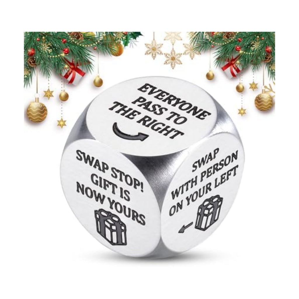 Christmas Dice Games for Family Night Santa Swap Gift Exchange Dice for Women Men Christmas Stocking Stuffers for Teens White Elephant Gift Party Games Dices Holiday Party Favors 1.6x1.6cm